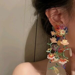 Floral Multicolor Statement Earrings